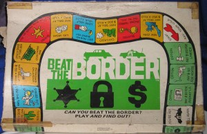 Game about the drug trade at the US-Mexican border where players represent drug mules. Dealers are named Eduardo, Renaldo, and Jose. Hopefully nothing racist about that. Oh, wait a minute, yes there is. Yes there is.  The kind of game less offensive to Mexicans than the Frito Bandito.