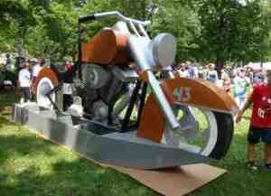 I'm sure whoever designed this float must either be in a midlife crisis or compensating for something. I'm not sure what else. Seriously, motorcycles are called by a different name in the medical field for a reason.