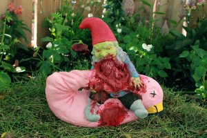 Man, I didn't know those lawn flamingos could bleed. Always assumed they were made from plastic. Pretty demented though.