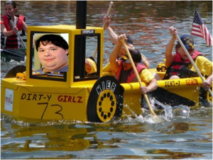 Now the picture in the window is obviously photoshopped. Still, you have to hand it to these ladies for their creative spirit.