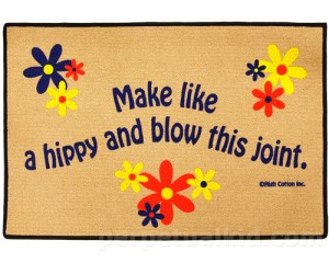 As you know, by "blow this joint" it can mean either smoking a joint or getting your ass out of there. In this case, it's most likely the latter.