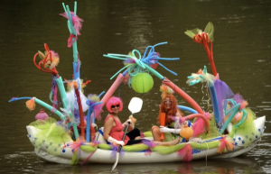 Not sure if I share these girls' taste in decorating. In fact, I actually think this float is kind of tacky. But I'm sure it'll probably not sink as long as it's not carrying more than its capacity.