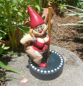 I might've posted a picture with this one before on my lawn ornament post last year. Still, it's quite funny and worth giving a closer look to. Also, I lover her glasses, by the way.