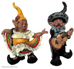 Love the mariachi hat and the turned boots. Still, shouldn't the lady's hair be free flowing? It just seems off that she's wearing a cone hat.