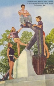Hmm...seems like this might not be as innocent a hangout place as it's depicted. Also, I'm sure all the women are looking at the guy on top who's all too happy to imagine what it'd be like to bang all three of them.