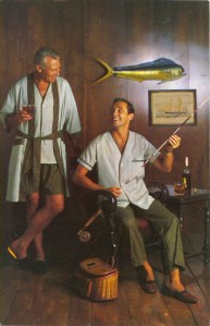 Now this is supposed to be an advertisement for pajamas featuring a father and son. But when I see it, they seem like two bros hanging out, enjoying each other's company,  gazing in each other's eyes... Oh, wait a minute. Then again, whatever happens on fishing trips, stays on fishing trips.