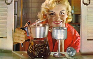 Something tells me that this coffee contains something poisonous. I don't know why. Must be the woman's soulless face and evil smile. God, she looks so terrifying like she has murder on the mind.