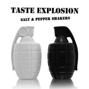 Now I don't know what to think of this. In fact, I'd be afraid to pull the pins on these for fear they may explode. I really don't want to be salt or pepper bombed.