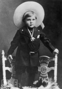 You can guess that this little tyke loved playing cowboys in his early life. Of course, it's prevalent that he also got frequently cast in westerns in his movie career.