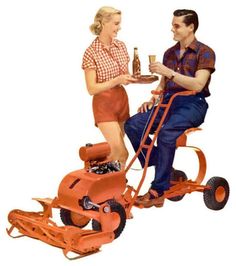 Yeah, drinking beer while mowing the lawn. Smart idea (sarcasm). Of course, I say I didn't warn you when you run your tractor into that telephone pole in your neighbor's yard.