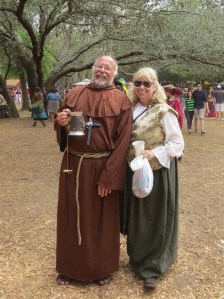 I'm sure these two are husband and wife in real life. But at the Renaissance Festival, nobody cares about him betraying his holy vows.