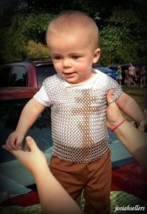 And from what I can tell, it's an Eastern European variety from how I can tell from that Orthodox cross. Still, it might protect him from stab wounds but not from spoiling his diaper.