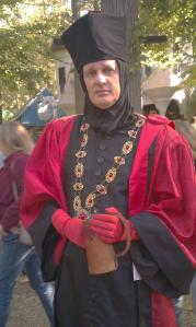 Of course, this guy doesn't seem too happy. However, he certainly does have one awesome costume that the photographers couldn't resist.