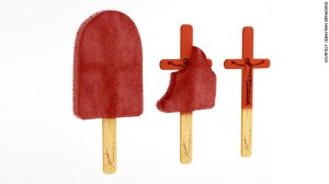 Yes, eat more of this and you'll see more of Jesus on the cross as a popsicle stick. Now I'm sure this isn't in a very holy taste.