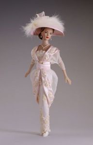 The hobble skirt was a short lived fashion trend in 1910-1913. These greatly restricted mobility that women had to take very small steps. 