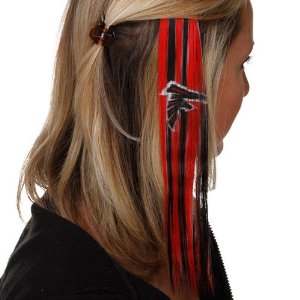 Yeah, I'm sure want to support my team by wearing NFL licensed hair extensions. Sure it might look cool on some women but utterly ridiculous on others.