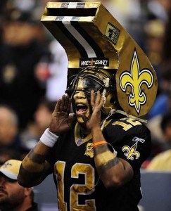 I think this New Orleans Saints fan might be well known in his locale. Of course, I'd like to know what he's shouting from the top of his lungs.