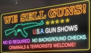 Many gun rights activists may say that legal gun owners don't commit crimes. However, many criminals buy their weapons at gun shows because they don't require background checks. So what does that tell you?