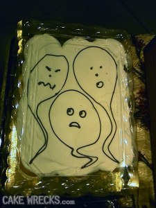 I'm sure ghosts take a fluid appearance and you can take some degree of leeway drawing one. However, these look like sperm, not ghosts. A decorator should know not to draw anything that looks like sperm.