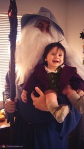 I'm sure this is the parents' idea. Kid looks too young to read The Hobbit. Still, quite cute though.