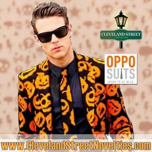 Now this guy looks all covered in jack o'lanterns. Seems like this was made from some Halloween table cloth.