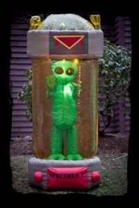 Not sure what aliens have to do with Halloween. Then again, aliens and the paranormal tend to be lumped in the same subject matter as you'd see from the History Channel. Still, seems quite friendly.