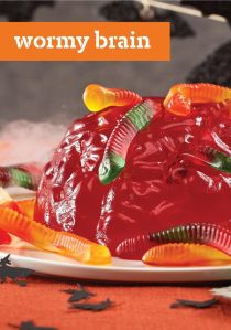 Yes, it's disgusting but at least you can add the gummy worms after making the jello brain. Now as how to get a jello brain mold, you might need to visit Amazon.