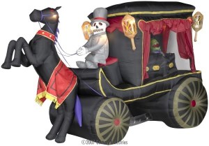And I see the coachman is a skeleton in a top hat. And the passenger is a corpse in its own casket. Looks like something startled the horse.