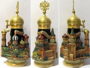 Now this is pretty elaborate. Hate to drink out of that thing. Wonder if Putin has a stein like this.
