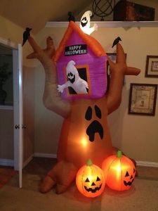 I kind of expected a haunted tree house to be more decrepit and abandoned looking. Not in red and purple. Also, seems like the tree isn't too happy about the ghosts being around.