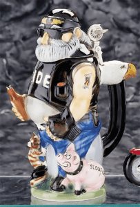 Wonder how he manages to fit all his animals on one motorcycle. Guess we'll never really know for sure.