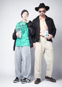 Of course, this couples costume consists of Walter White and Jesse Pinkman. Let's just say that Jesse's girlfriends don't last long and Walt's wife isn't much liked on the show. Still, it might be time to cook for them.