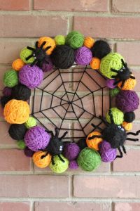 Now you have a yarn spider web in the middle. And you have balls of yarn surrounding it as well as the spiders going around the border. Pretty clever if I do say so myself.