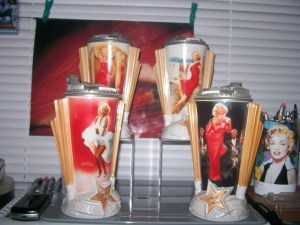 I don't know about these. Yes, Marilyn Monroe was an American icon. But does she really belong on a beer stein? At least a commemorative beer stein with Marlene Dietrich, Conrad Veidt, or Peter Lorre would be more understandable.