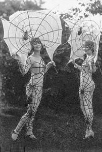 You see, the sexy costume trend isn't as recent as you think. Still, despite this image not being at least PG, spiderwebs are an appropriate Halloween motif.