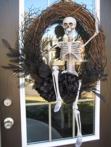 I'm sure this skeleton is just hanging around to greet the guests. Doesn't really mean to scare anybody.
