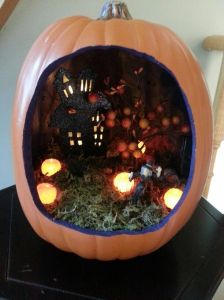 Now I like how the pumpkins seem to glow in the dark. Still, that tree seems to have a lot of large fruit.