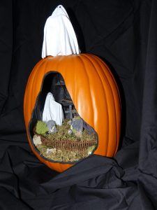 Not sure what's under the ghosts (probably wires or foam). But I do like the one on top.