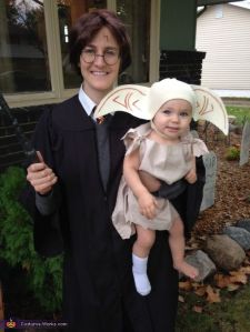 Now this is simply adorable. Still, I have to wonder who the dad's going as. Voldemort? Dumbledore? Hagrid? Ron? Snape?