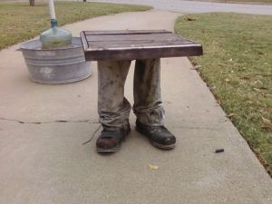 Now this is creepy. If someone had a table like this, I'd question their sanity. That is, unless it's Halloween of course.