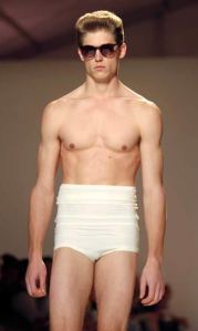 Just because. Seriously, Bieber did model underwear for Calvin Klein. And he's an obnoxious brat.