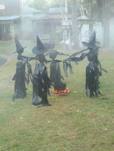 Now these witches are made of some trash bags as you see here. Still, might make my parents mad if I try to attempt this.