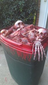 Now this is quite disgusting. Not sure what I'd think of seeing this in somebody's yard. Still, you have to admire their use of red paint to bring out the gore.