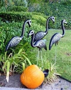 Well, skeleton flamingos of course. Don't know about you but I think they're far less tacky than the actual lawn ornaments we know and love.