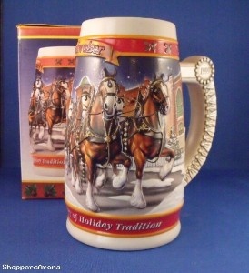 Budweiser may not make the best beer. But they're pretty smart about promoting it with their Budweiser Clydesdale steins, especially around Christmas. Because everyone loves them.