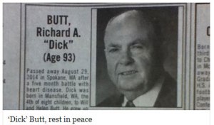 Yeah, I don't think Mr. and Mrs. Butt used good judgement when giving their son a name. But at least they didn't live to see it. I mean the guy died at 93.