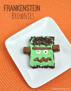 Now this is pretty clever. Love how they used chocolate bits for the brow, mouth, and bolts.
