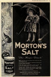 Is it just me or does the Morton Salt girl seem to scare the freaking bejesus out of me in this? Seriously, that girl looks so creepy.