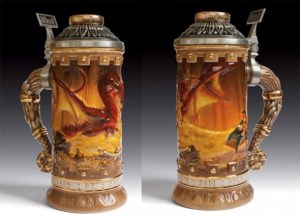 Now if you drink beer in this stein before elevencies, you might need to go on the Middle Earth Twelve Step Program. Still, nice artwork by the way.