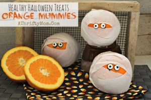 I'm sure the only edible part about this treat is the orange. The wraps look like they're made from toilet paper or party streamers.